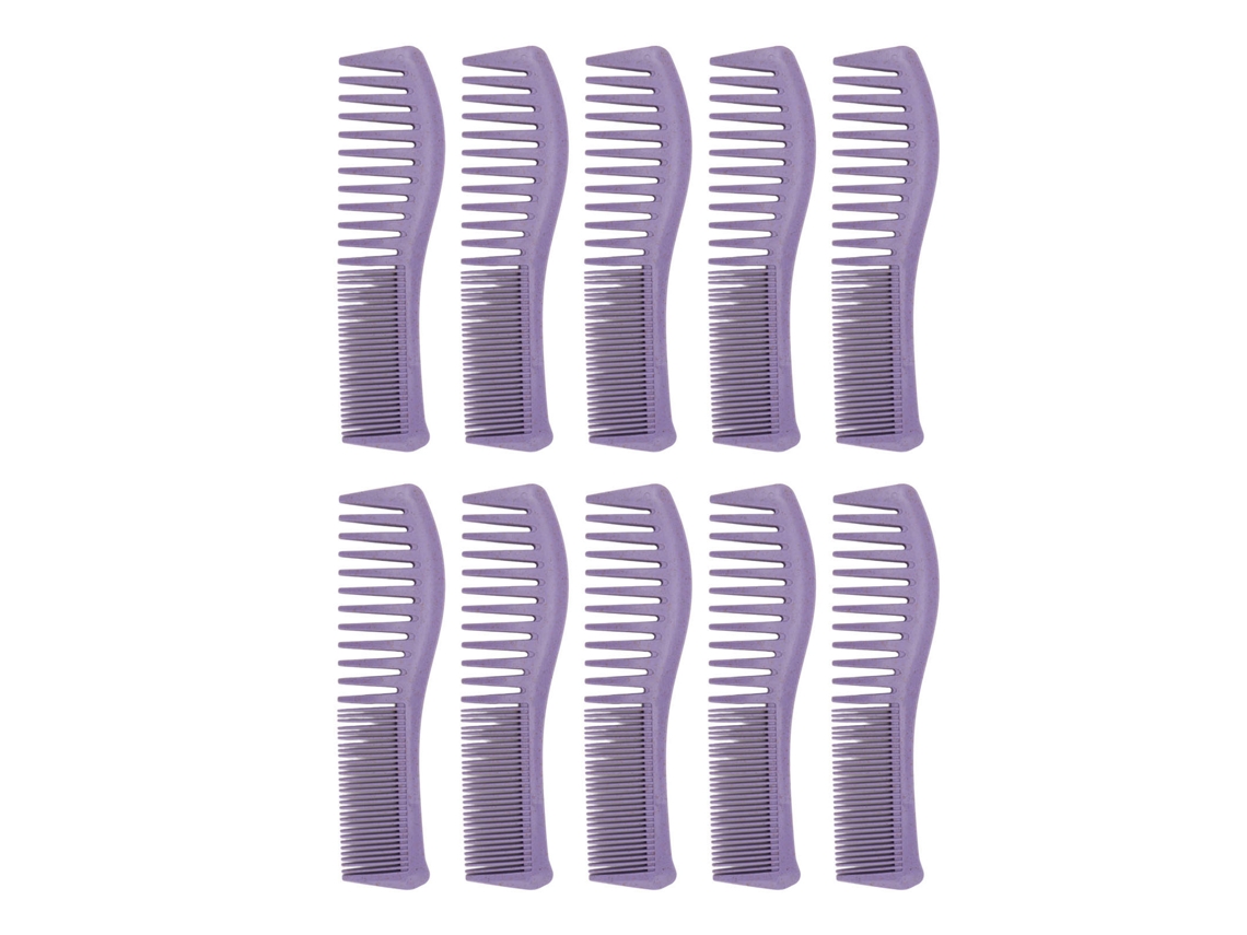 10 Peines De Pelo De Paja De Trigo Con Dientes Finos Y Gruesos, Mango Ergonómico Para Estilizar El Cabello