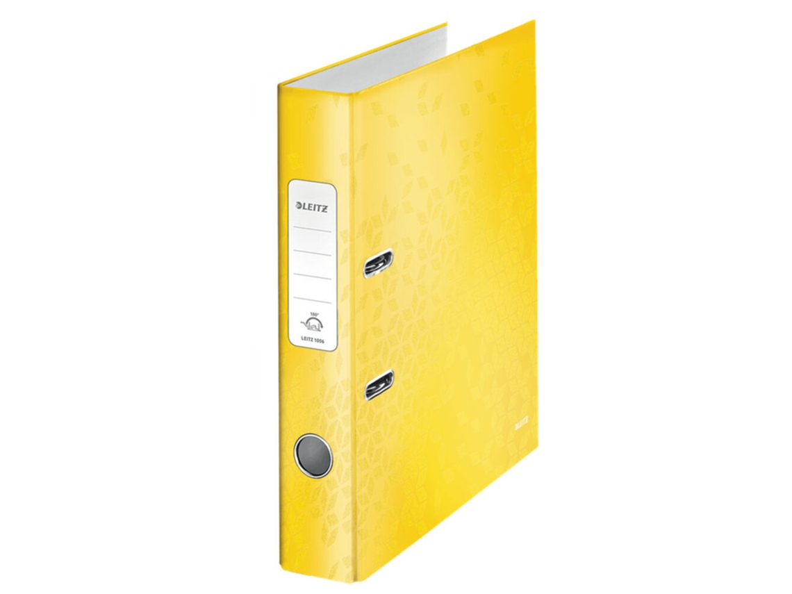 Carpeta de Arquivo LEITZ Lomo Estrecho 50 Mm Wow A4 2 Ojales Amarillo