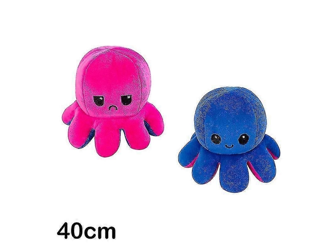 Peluche Reversible De Pulpo De 30/40 Cm Con Estampados De Dibujos Animados En Ambos Lados.