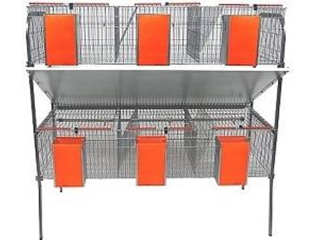 Jaula para Conejos GÓMEZ Y CRESPO 2 Pisos y 6 Departamentos (Naranja - 154x63x150cm)