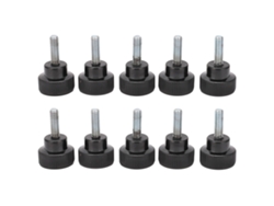 10 Tornillos De Apriete Manual Con Cabeza Redonda Y Rosca M6x25x20, Pomo Antideslizante.