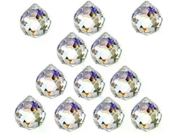 Conjunto de 12 colgantes de cristal transparente, de 20 mm, para colgar en la ventana o el jardín.