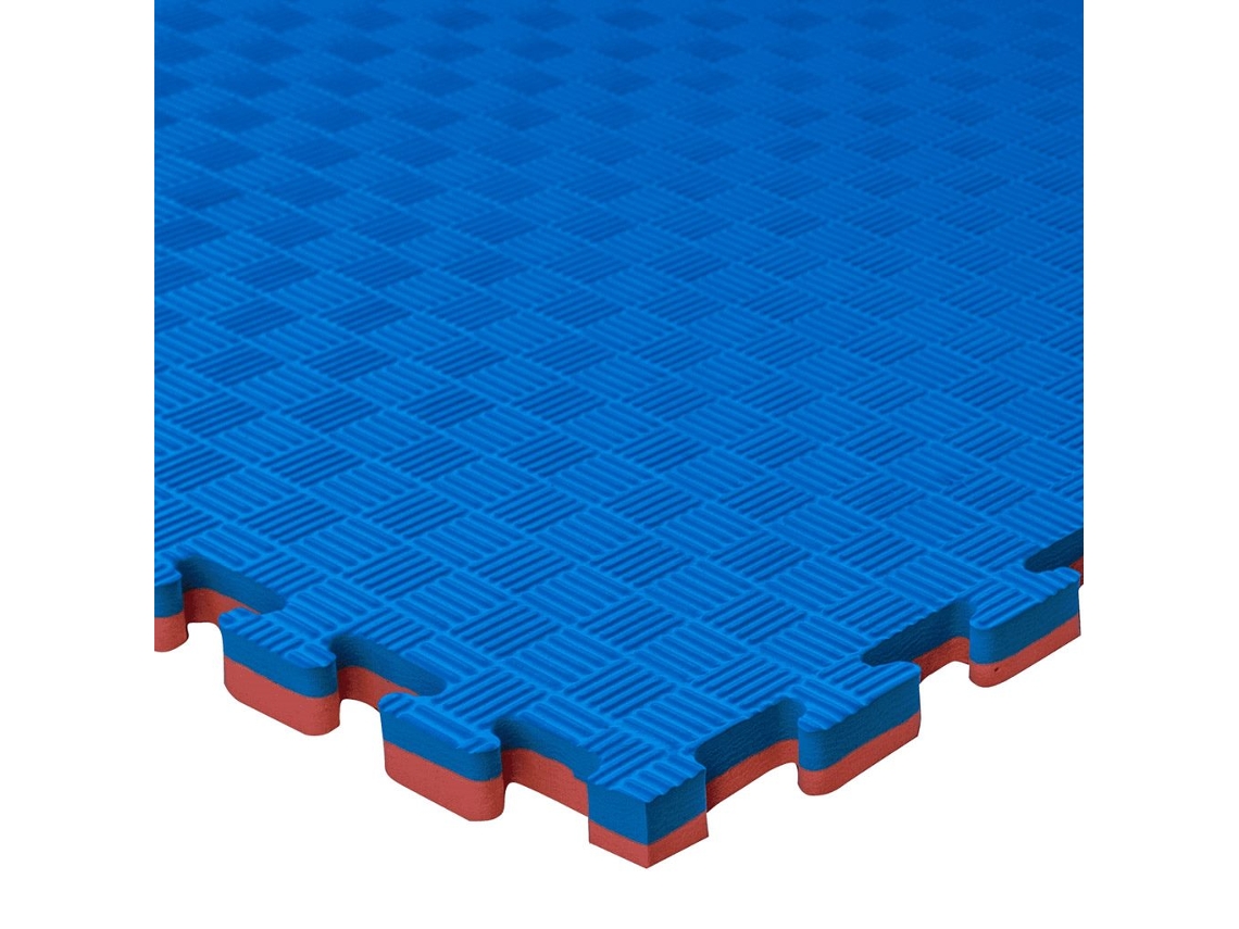 Tatami Puzzle 9 PIEZAS (9m2) Esterilla Goma Espuma Tatami Suelo para Gimnasio Ideal Artes Marciales 1m x 1m x 2cm Rojo/Negro