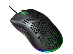 Cable USB para ratón gaming RGB, sensor óptico de alta precisión, agarre ergonómico, macros programables, software de controlador personalizable para Windows.