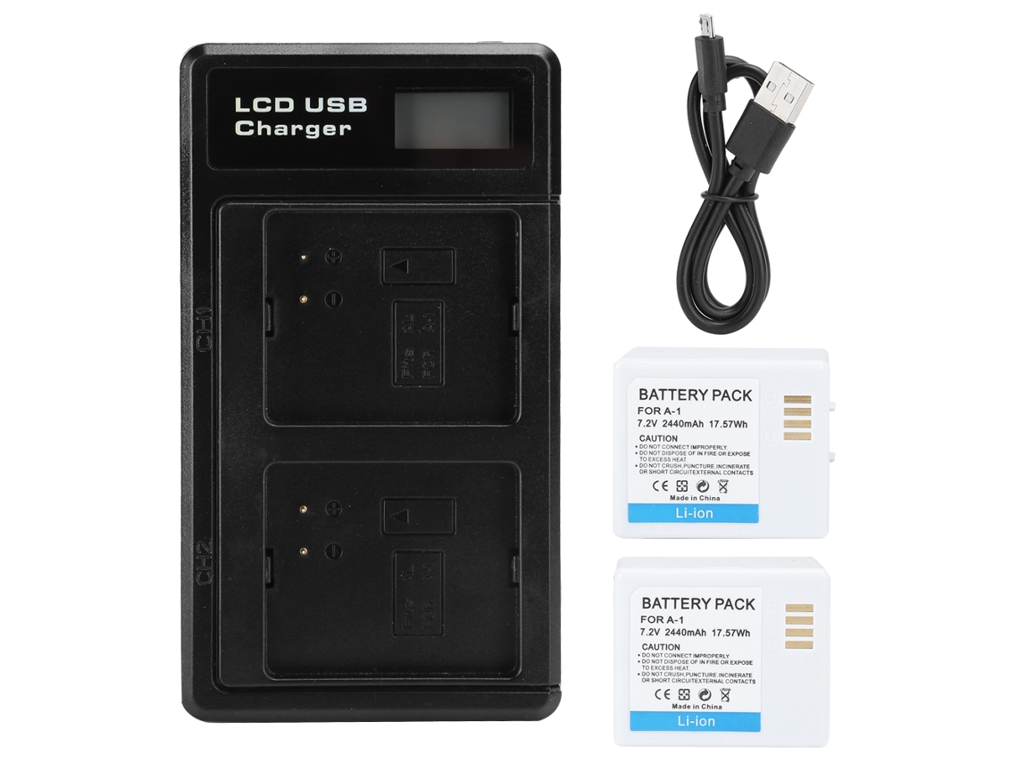 Batería A-1 Con Cargador Lcd De 2 Ranuras De 2440 Mah Para Arlo Pro/pro 2 Vma4400