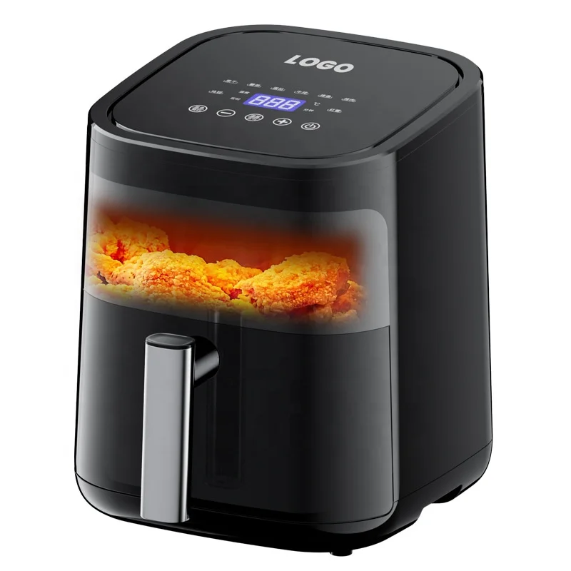 Horno Freidora De Aire Eléctrico Inteligente Moderno De Gran Capacidad Para El Hogar (negro)