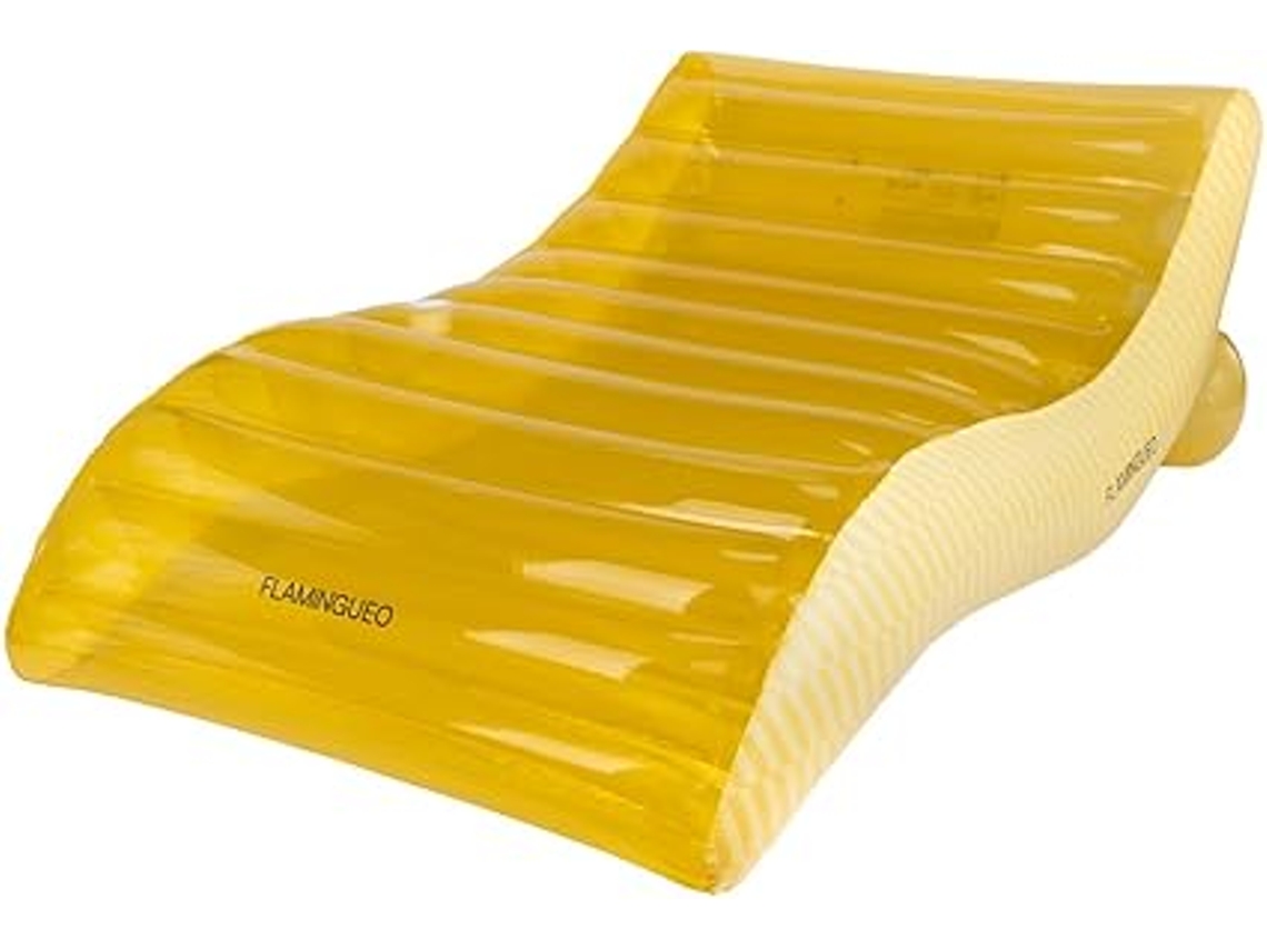 Tumbona Hinchable Piscina Flotador Gigante Pvc Amarelo