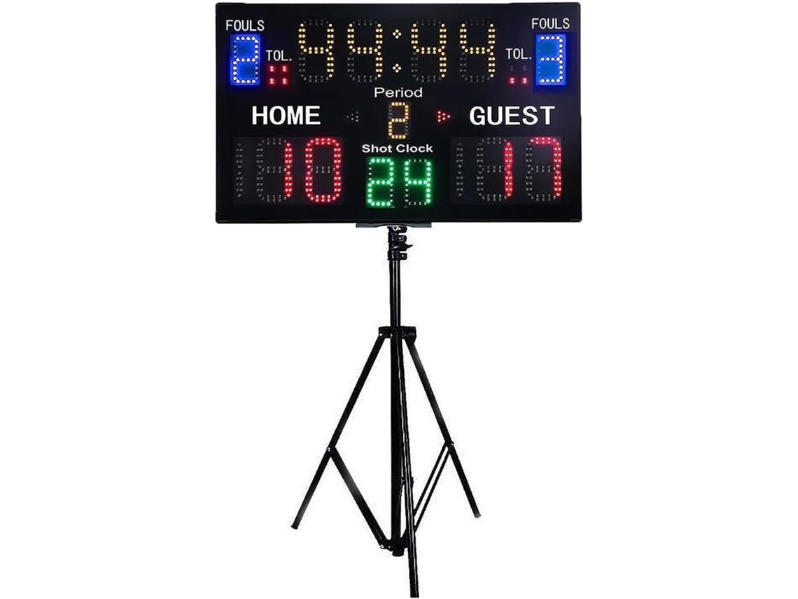 Reloj Digital Led Extragrande Inalámbrico Para Baloncesto Y Tenis Con Marcador
