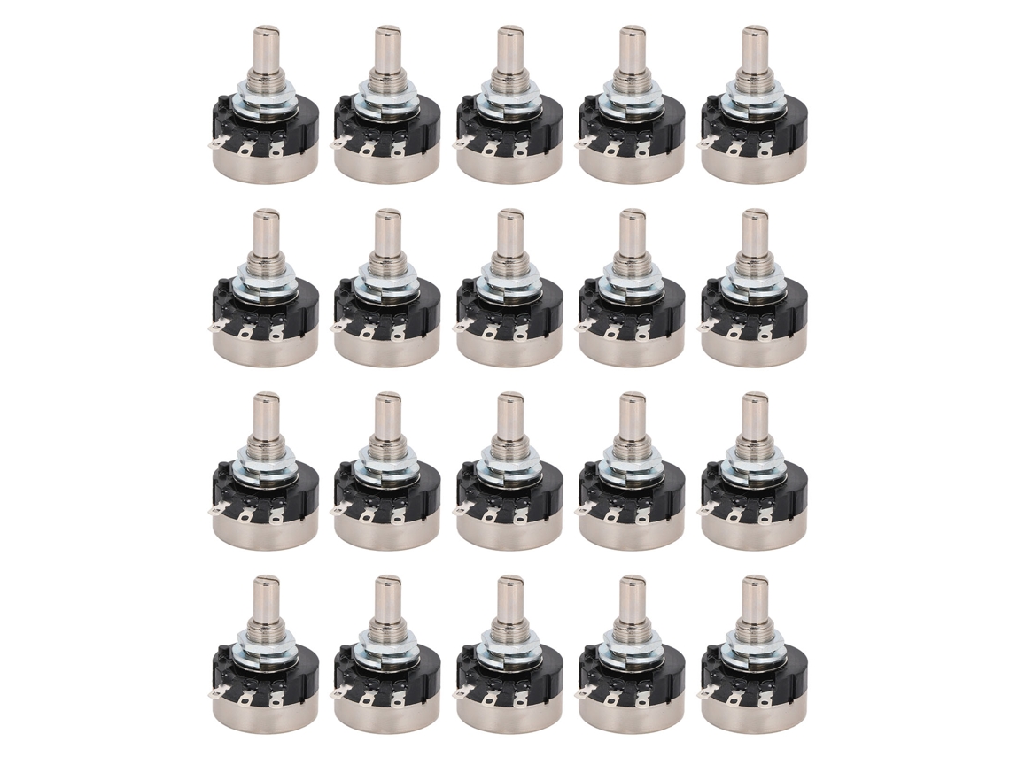 Kit de 20 Potenciómetros de Película de Carbono de Una Vuelta B104 100k para Control de Velocidad de Motor