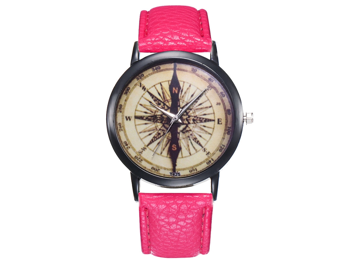 Reloj Hombre De Cuarzo Con Correa De Pu Dial Redondo Moda Zhoulianfa T425 Rojo Rosa