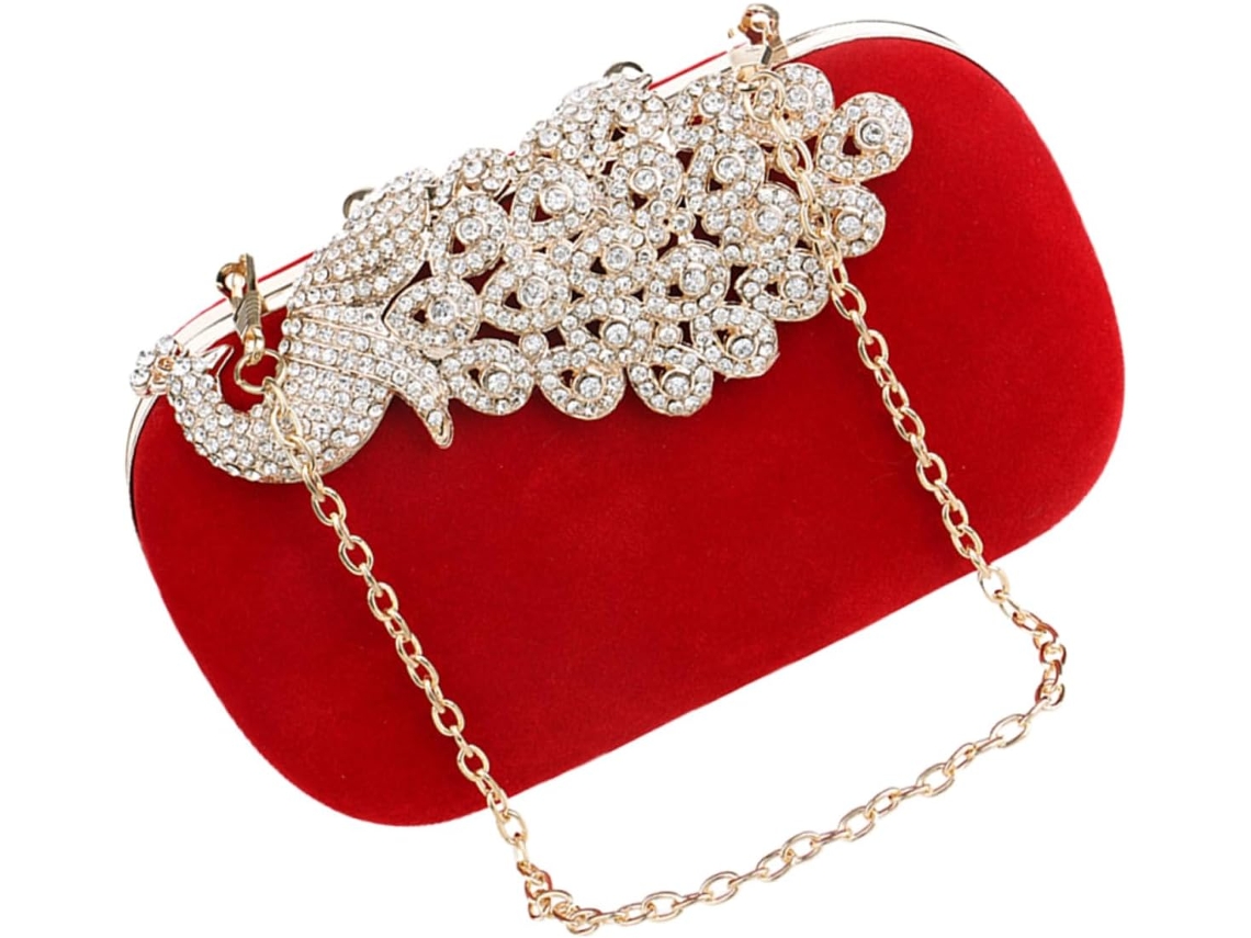 Elegante Bolso De Mano De Noche Con Pedrería Para Mujer, Perfecto Para Bodas Y Eventos, Con Cadena Extraíble...