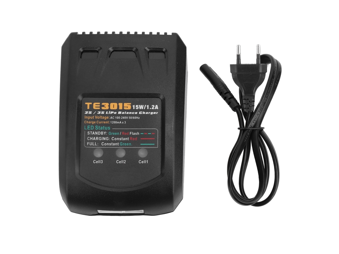 Carregador de bateria balanceado de alta potência de 15 W para baterias LiPo NiMH de 2S a 8S para carros, aviões e barcos RC com plugue europeu