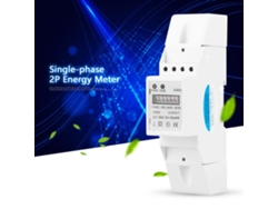 Medidor eléctrico digital de 220 V y 2 polos para montaje en riel