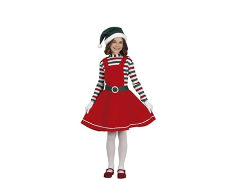 Disfraz de Niña GUIRMA Elfa Do Papá Noel (5-6 años)