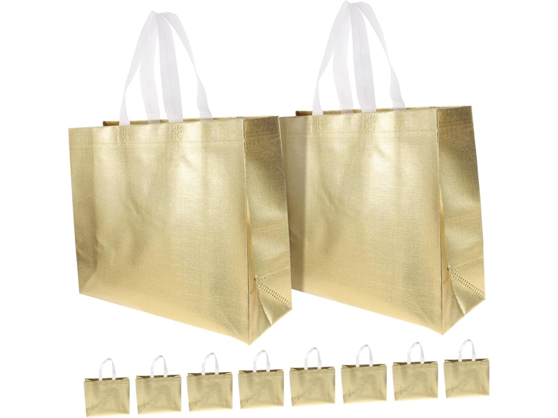 Ciieeo Pacote Com 10 Sacolas De Presente Portáteis Com Alças - Resistentes Ao Desgaste - Não Tecido - Para