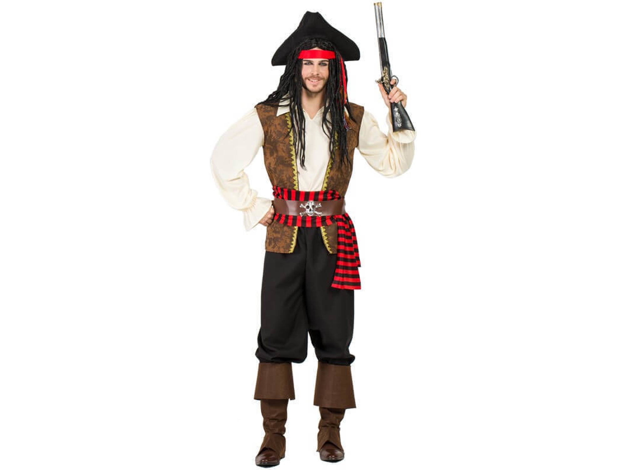 Disfraz de Hombre DISFRAZZES Pirata Marrón Masculino (Talla: S)