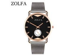 Reloj De Cuarzo Para Hombre Con Dial Redondo Elegante Casual De Pulsera Negro