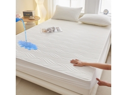 Protector De Colchón Impermeable Con Textura De Hoja De Sauce (blanco/200×200cm) Gertiz