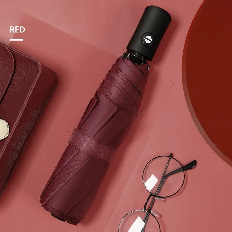 Parasol automático con 8 varillas MDUG (rojo 8k)