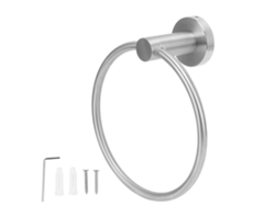 Anillo Toallero Sencillo De Acero Inoxidable, Resistente A La Oxidación, Para Baño Y Cocina, Estilo Retro.