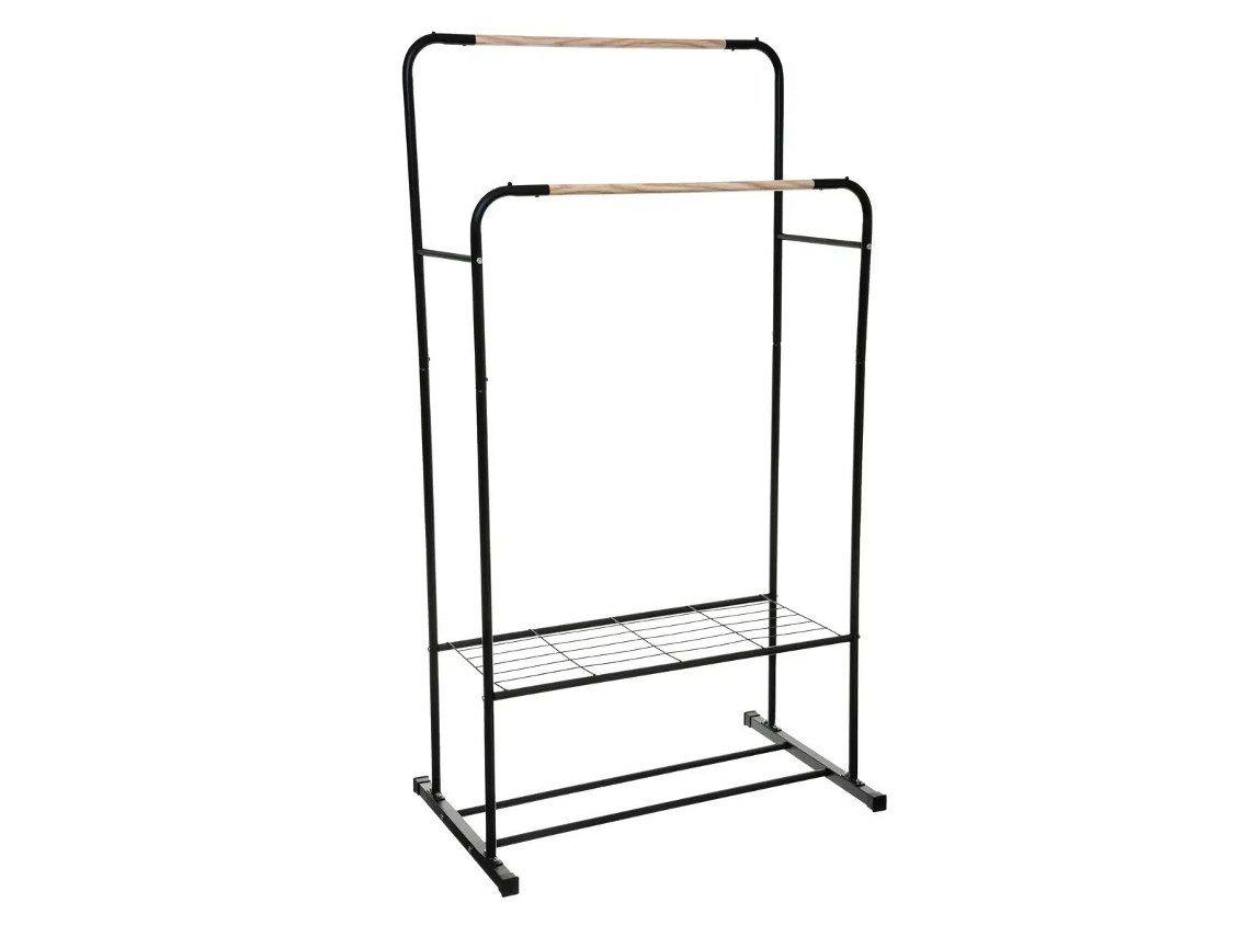 Perchero de metal - negro - 80 x 50 x 150 cm