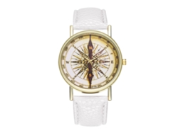 Reloj De Pulsera De Cuero Moda Para Mujer De Cuarzo Ocio Blanco