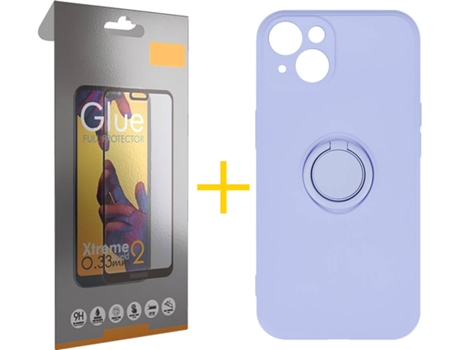 Carcasa + 1 Protector de Vidrio Full iPhone 13 Mini SKYHE Gel O-Ring Lila