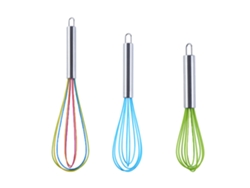 Batidor de cocina muy duradero, 3 piezas, batidor de globo de silicona para mezclar, batir y cocinar Kofihety