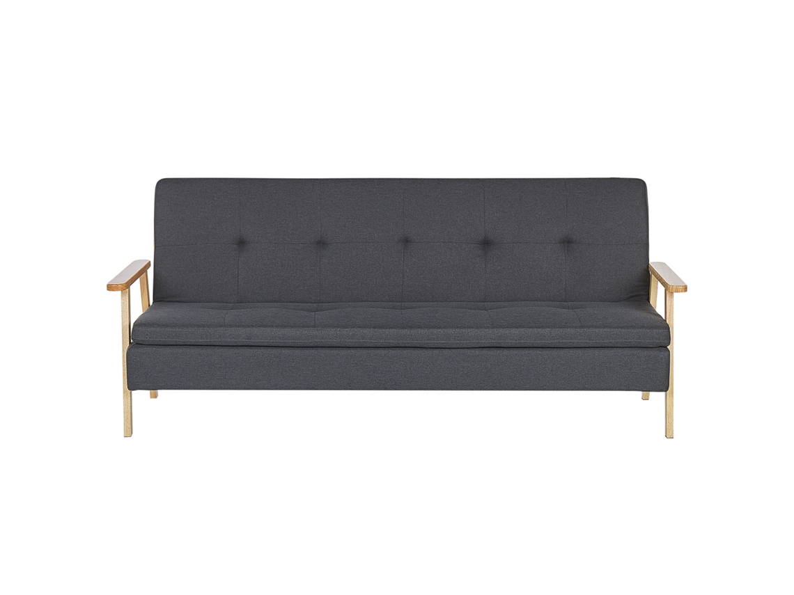 Sofá cama BELIANI Tjorn de Poliéster Gris 204x85x84