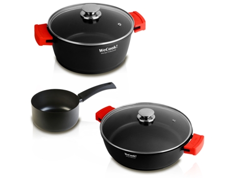 Baterías de Cocina WECOOK (24-26 cm - Aluminio fundido - Negro)