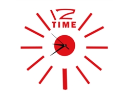 Reloj De Pared Decorativo 3d Para Armar Uno Mismo, Ideal Para El Hogar Moderno, La Oficina Y La Sala De Estar (rojo).