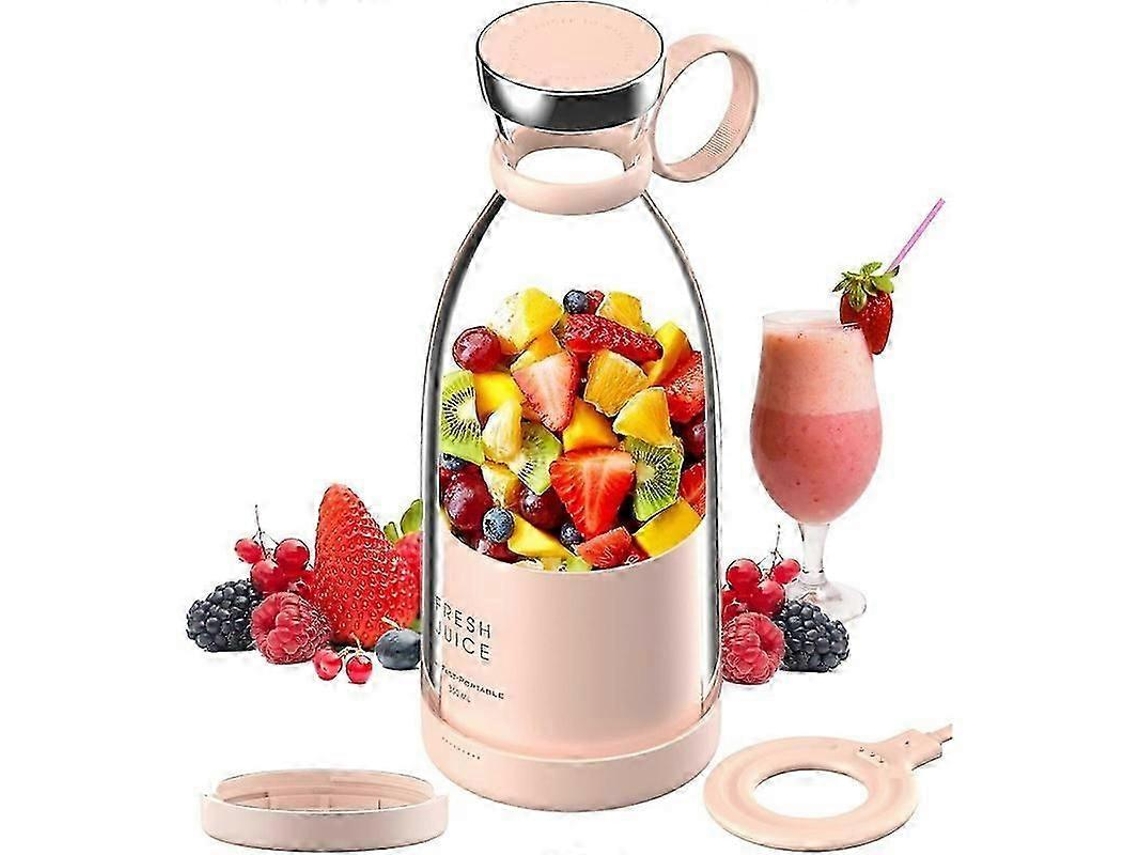Licuadora portátil de tamaño personal, con batería USB, Nostalgia88 (rosa)