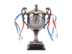 Reloj De Alarma Retro Decorativo Modelo Trofeo Dorado Oscuro Para Dormitorio Sala Mesa Estudio