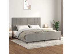 Estructura De Cama Sin Colchón Terciopelo Gris Claro 200x200 Cm