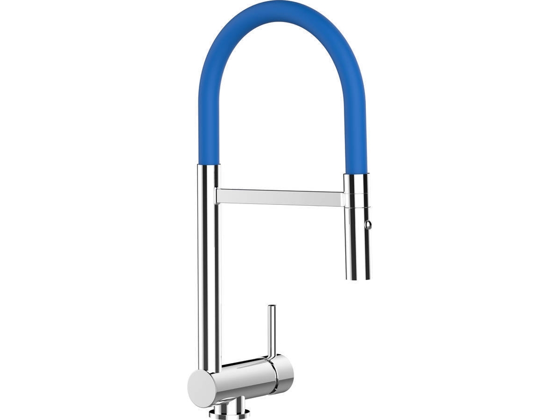 Grifo de Cocina VIZIO Plegable Hasta 60 Mm Tubo Giratoria 360° Cromado Azul (Latón)