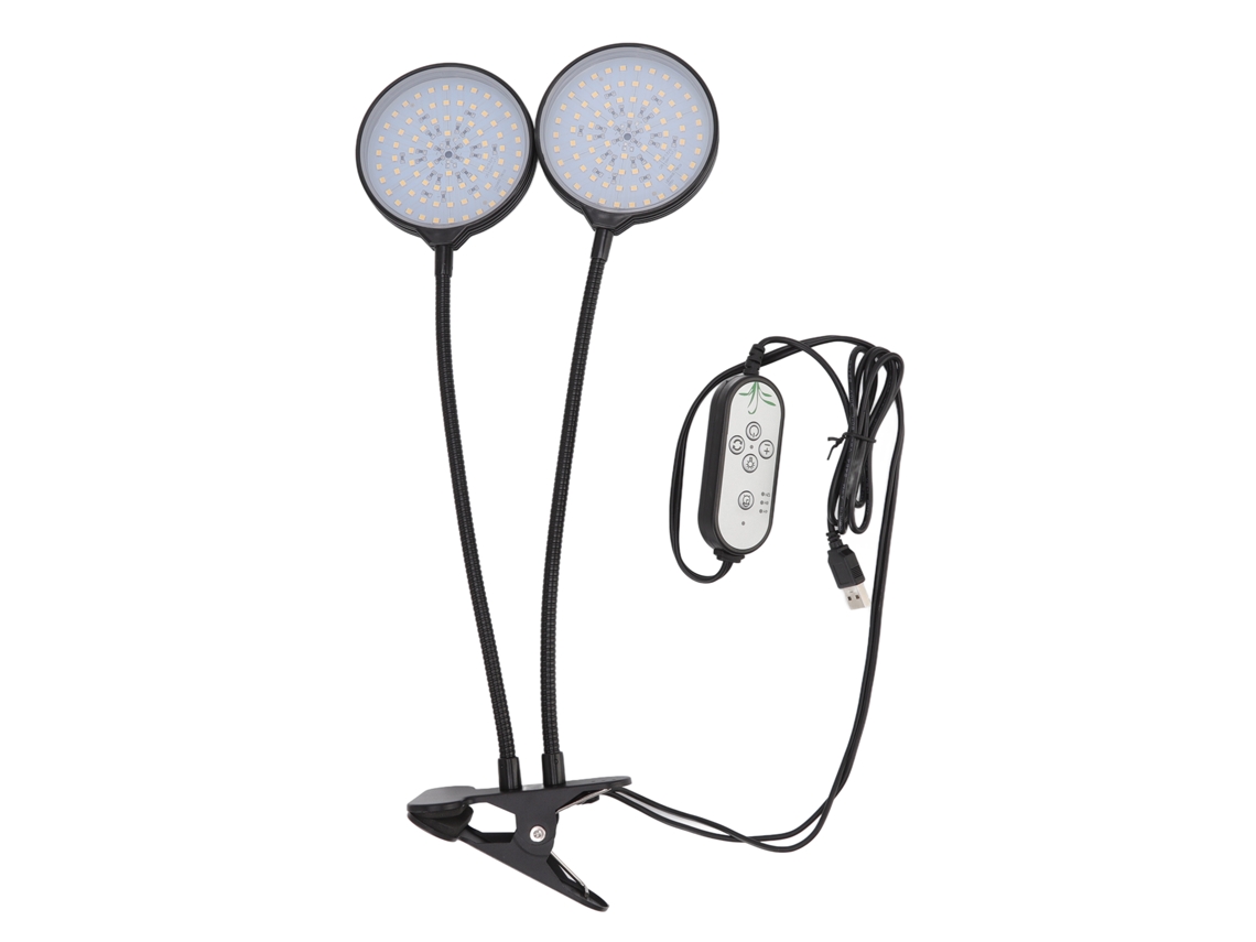 Lámpara Led De Cultivo 30 W Con Doble Cabezal, Alimentación Usb, Espectro Completo Similar Al La Luz