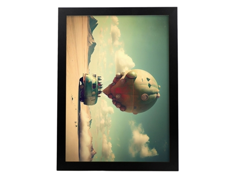 NACNIC Poster Globo Aerostático En Estilo Surrealismo Cinematográfico Ilustraciones Y Grabados De Historieta Abstracta Y Artística A4 Marcos Blanco...