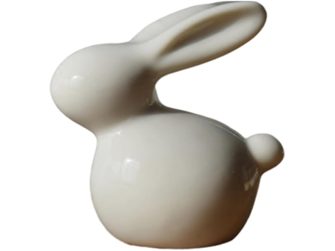 Figura Animal Miniatura Cerámica Blanca Decoración Escritorio Sencilla Única Hecha Exhibir Estante Mano Su