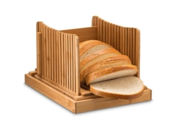 2026-cortador De Pão Plegável De Bambu Ajustável Com Prato De Migalhas Para Pão Caseiro E Bolos 12,5''x8,5''x1,6''