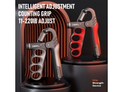 Treinador De Força De Preensão Resistência Ajustável 5 A100kg Design Ergonômico Com Contador Digital Fortalecedor De Punhos Cinza 