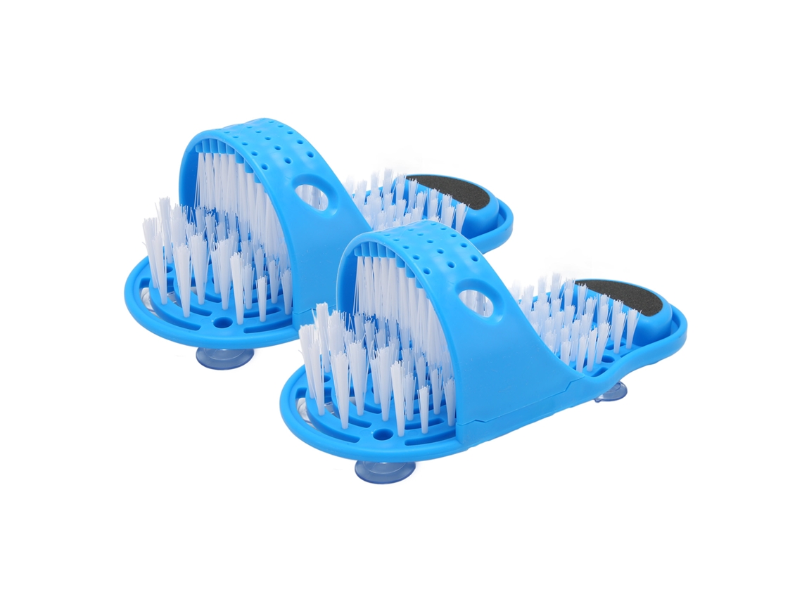 2 Pares De Zapatillas Azules Con Cepillo Para Lavar Los Pies Para El Baño