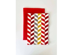 Juego 2 Paños De Cocina ILMH BY I LOVE MY HOME 48x70cm - Estampado Espiga Y Rojo