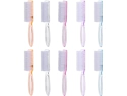 Conjunto De 10 Pincéis Para Unhas Com Cabo Ergonômico De Plástico E Cerdas De Nylon.
