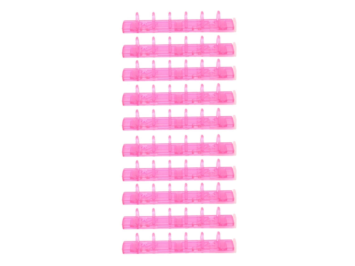 10 Peines De Encuadernación De Abs Con 6 Agujeros Para Documentos Y Cuadernos De Profesores Y Alumnos (color Rosa)
