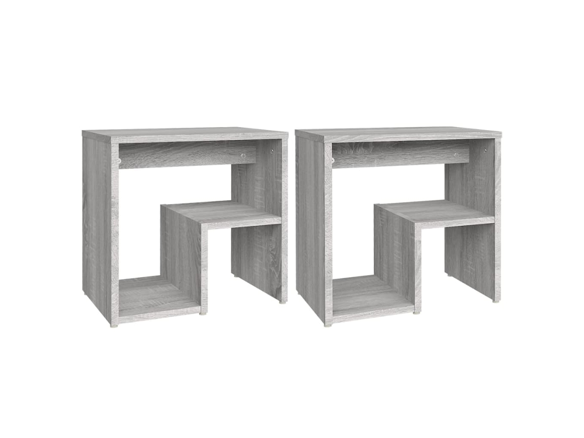 Juego de 2 mesitas de noche en madera gris Sonoma MAISON EXCLUSIVE (40x30x40 cm)
