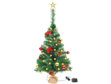 Árbol De Navidad vidaxl con y luces led verde 35x64 cm