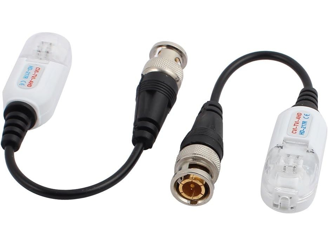 2 unidades de transceptores balun de video pasivos HD CVI TVI AHD UTP trenzado blanco CHABERLU