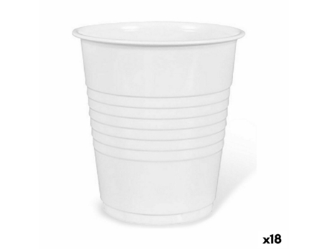 Set de vasos reutilizables Café Blanco Plástico 50 Piezas 100 ml (18 Unidades) ALGON