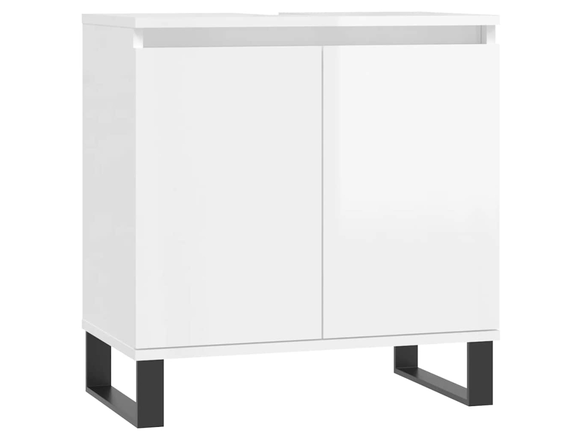 Mueble de baño en madera blanca brillante derivada MAISON EXCLUSIVE (58x33x60 cm)