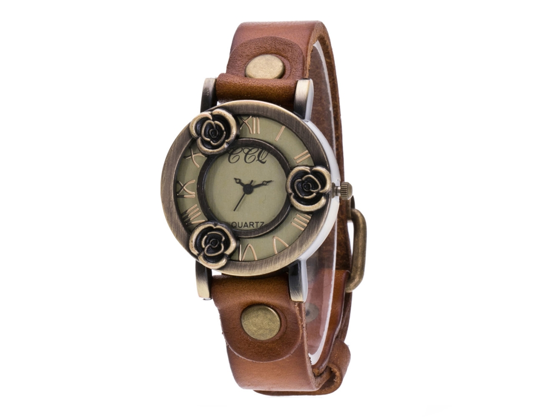 Reloj De Pulsera Informal De Aleación Para Mujer Ccq Con Diamantes De Imitación, Números Romanos Y Movimiento De Cuarzo (rojo)